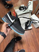 Nike Air Force F1 Have Preto/ Celeste